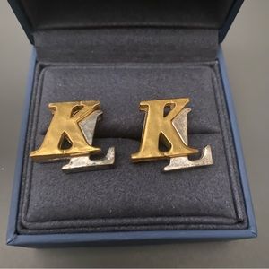 Karl Lagerfeld Vintage Silver and Gold Style Earrings.  Excellent Condit…